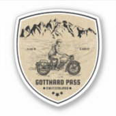 Gotthard Pass Zwitsers-Alpen motortour Sticker (Voorkant)