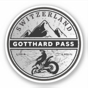 Gotthard Pass Zwitsers-Alpen motortour Sticker