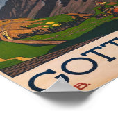 Gotthard Schweiz Vintage Reizen Poster (Hoek)