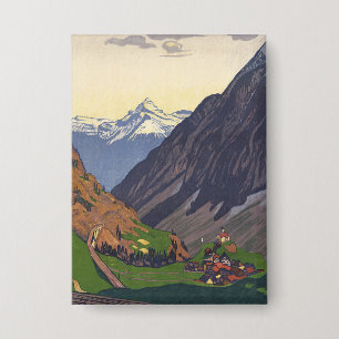 Gotthardpas bergpas in de Alpen Button