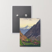 Gotthardpas bergpas in de Alpen Button (Voorkant / Achterkant)