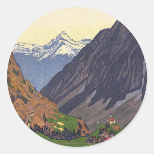 Gotthardpas bergpas in de Alpen Ronde Sticker (Voorkant)