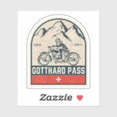 Gotthardpas zwitserse-alpen motorfietstocht sticker (Vel)