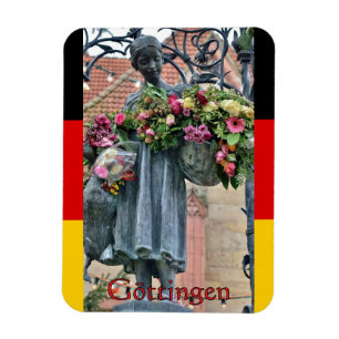 Göttingen beroemd standbeeld van meisjes met bloem magneet