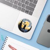 Göttliches Basketball im van Gogh-Stil Sticker (Laptop met iPhone)