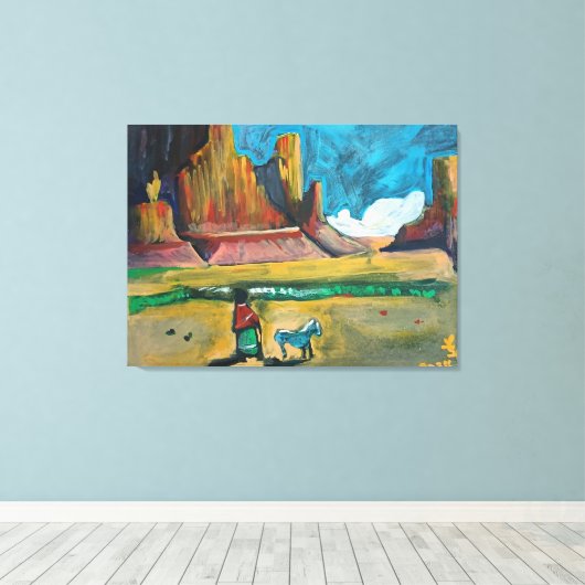 Gouache 1 canvas afdruk (Insitu (Houten vloer))