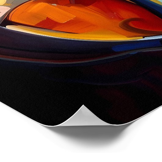 Gouache Art Colorful Cello Poster Print (Hoek)