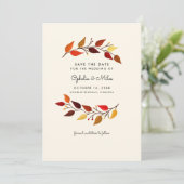 Gouache Autumn Branches Wedding Save the Date (Staand voorkant)