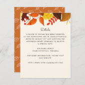 Gouache Autumn Leaves Wedding Details Informatiekaartje (Voorkant / Achterkant)