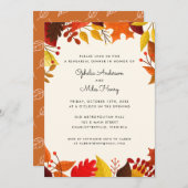Gouache Autumn Leaves Wedding Rehearsal Dinner Kaart (Voorkant / Achterkant)