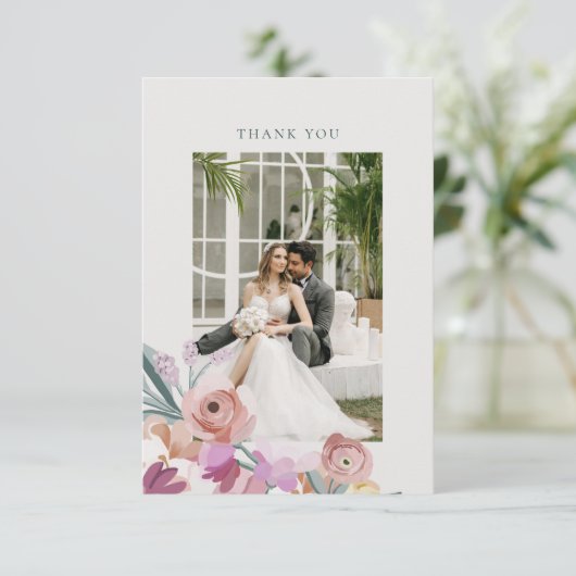 Gouache Bloesems Bedankt Card (Staand voorkant)