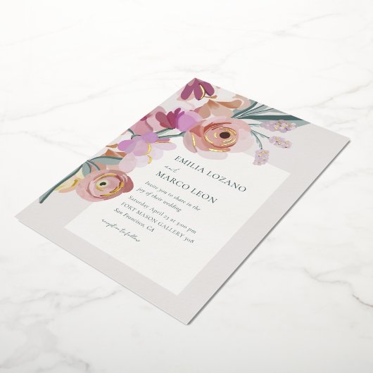 gouache bloesems folie uitnodiging (Gedraaid)