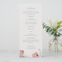 Gouache Blossoms Wedding Programma