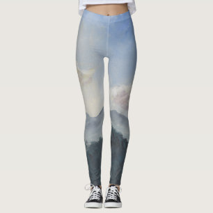 Gouache Blue Mountains: levendige Natuur scene Leggings