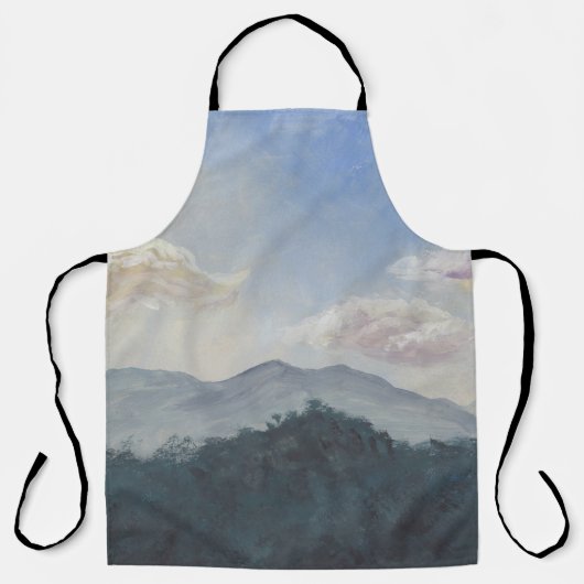 Gouache Blue Mountains: levendige Natuur scene Schort (Voorkant)