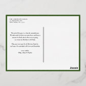 Gouache Boxwood Krans Pas getrouwd Kerstfoto Folie Feestdagen Briefkaart (Achterkant)