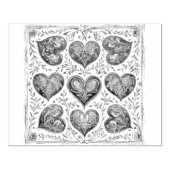 Gouache Elegantie: Gouache Valentijn Hearts Rubberstempel (Afrduk)