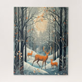 Gouache Gestyled Winterhert 16x20 Legpuzzel (Verticaal)