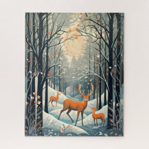 Gouache Gestyled Winterhert 16x20 Legpuzzel