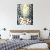  Gouache Gestyled Winterhert 32x24 Canvas Afdruk (Insitu (Slaapkamer))