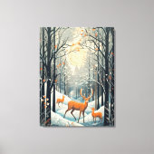  Gouache Gestyled Winterhert 32x24 Canvas Afdruk (Voorkant)