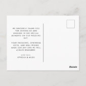 Gouache herfst bladeren op zwarte bruiloft dank u briefkaart (Achterkant)