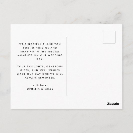 Gouache herfst bladeren op zwarte bruiloft dank u briefkaart (Achterkant)