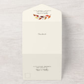 Gouache herfst laat alles in een bruiloft uitnodig all in one uitnodiging (Buitenkant)