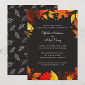 Gouache herfstblaadjes op zwart repetitie diner kaart (Voorkant / Achterkant)