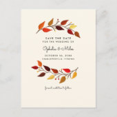 Gouache Herfstbladeren Save the Date Aankondigingskaart (Voorkant)
