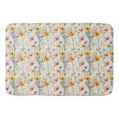 Gouache Meadow Flowers Patroon Badmat (Voorkant)