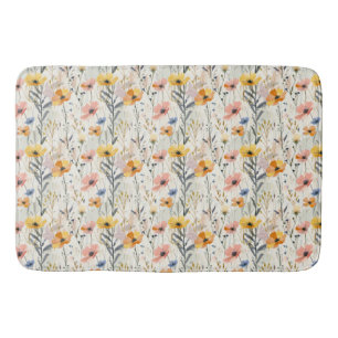 Gouache Meadow Flowers Patroon Badmat