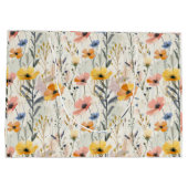 Gouache Meadow Flowers Patroon Groot Cadeauzakje (Achterkant)