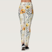 Gouache Meadow Flowers Patroon Leggings (Achterkant)