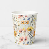 Gouache Meadow Flowers Patroon Papieren Bekers (Rechts)