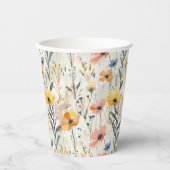 Gouache Meadow Flowers Patroon Papieren Bekers (Voorkant)