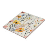 Gouache Meadow Flowers Patroon Tegeltje (Zijkant)