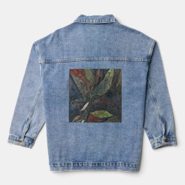 Gouache Mooie Botanische bladeren Abstract Denim Jacket