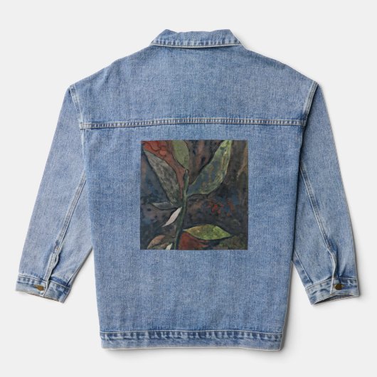 Gouache Mooie Botanische bladeren Abstract Denim Jacket (Achterkant)