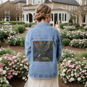 Gouache Mooie Botanische bladeren Abstract Denim Jacket