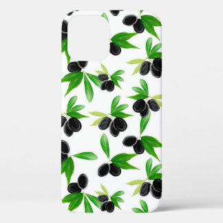 Gouache naadloos patroon met olijfboomtak, l Case-Mate iPhone case