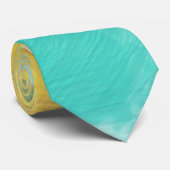 Gouache Pink Turquoise Gele Waterverf Stropdas (Opgerold)