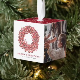 Gouache Red Winterberry Krans Foto Kerst Decoratie