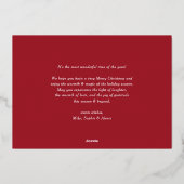 Gouache Red Winterberry Krans Foto Kerst Folie Feestdagenkaart (Achterkant)