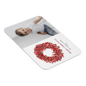 Gouache Red Winterberry Krans Foto Kerst Magneet (Rechterzijde)