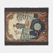 Gouache  Retro Kerst Fleece Deken (Voorkant (Horizontaal))