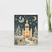 Gouache  Retro Kerst Kaart (Voorkant)