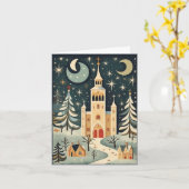 Gouache  Retro Kerst Kaart (Gele Bloem)