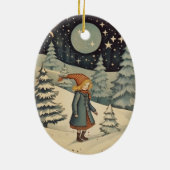 Gouache  Retro Kerst Keramisch Ornament (Achterkant)