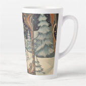 Gouache  Retro Kerst Latte Mok (Rechts)